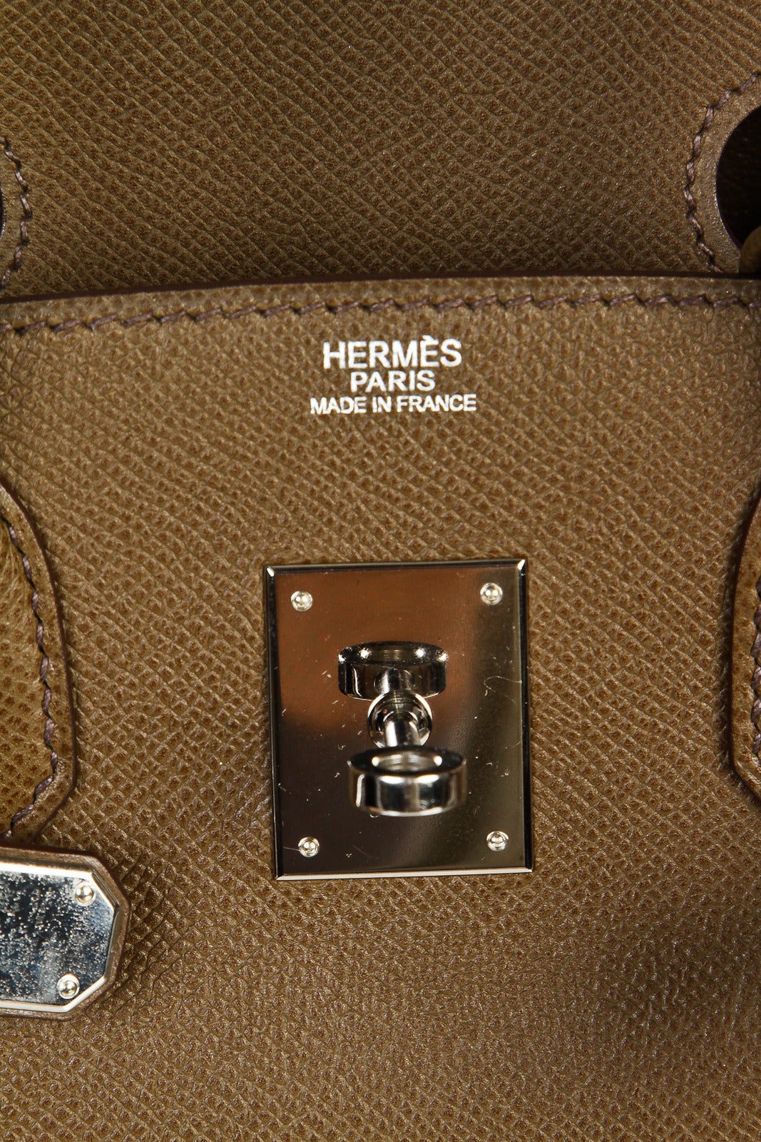 Hermes Vert Olive Epsom Leather Birkin 30 Handbag SHW 5