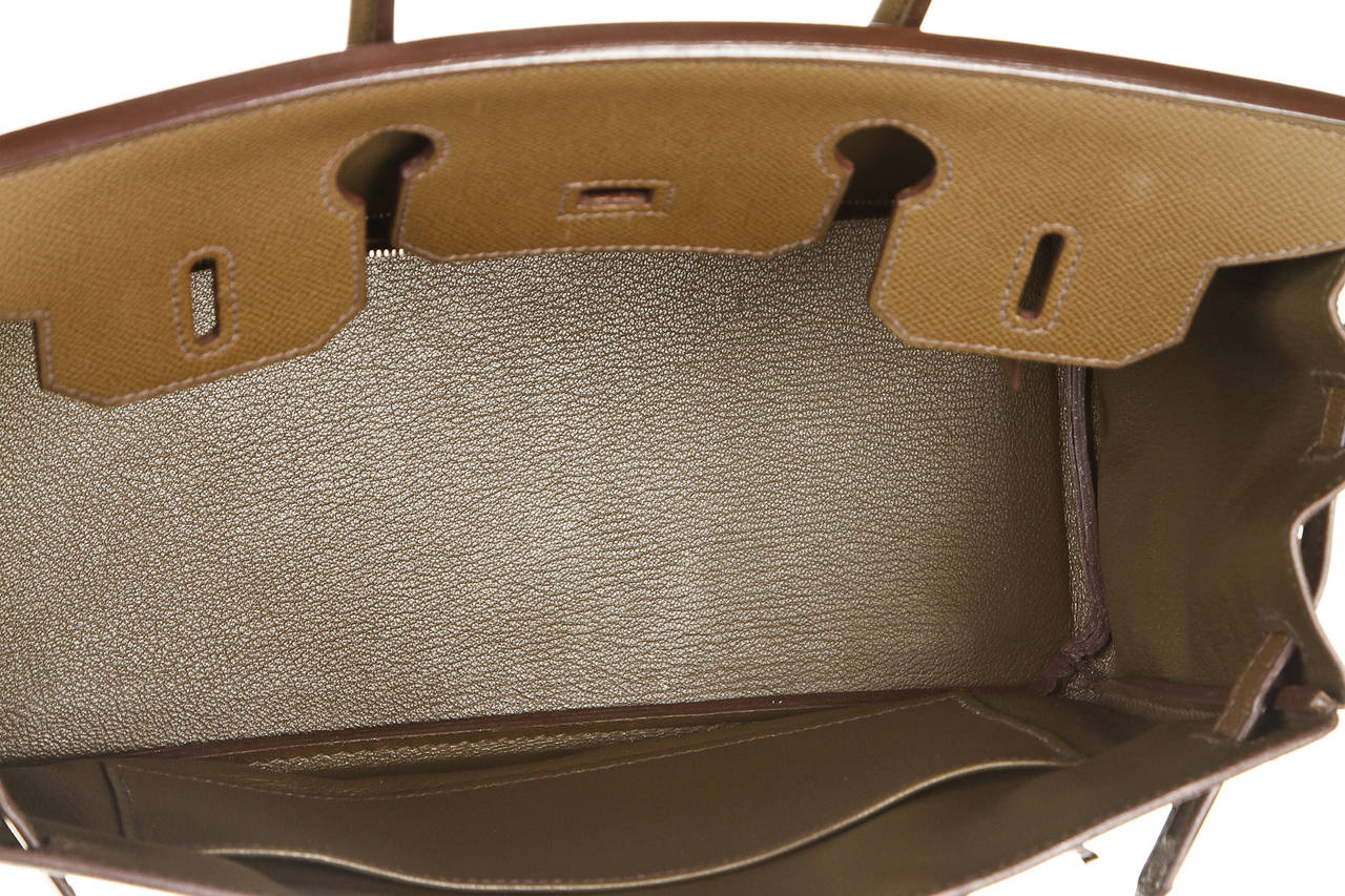 Hermes Vert Olive Epsom Leather Birkin 30 Handbag SHW 1