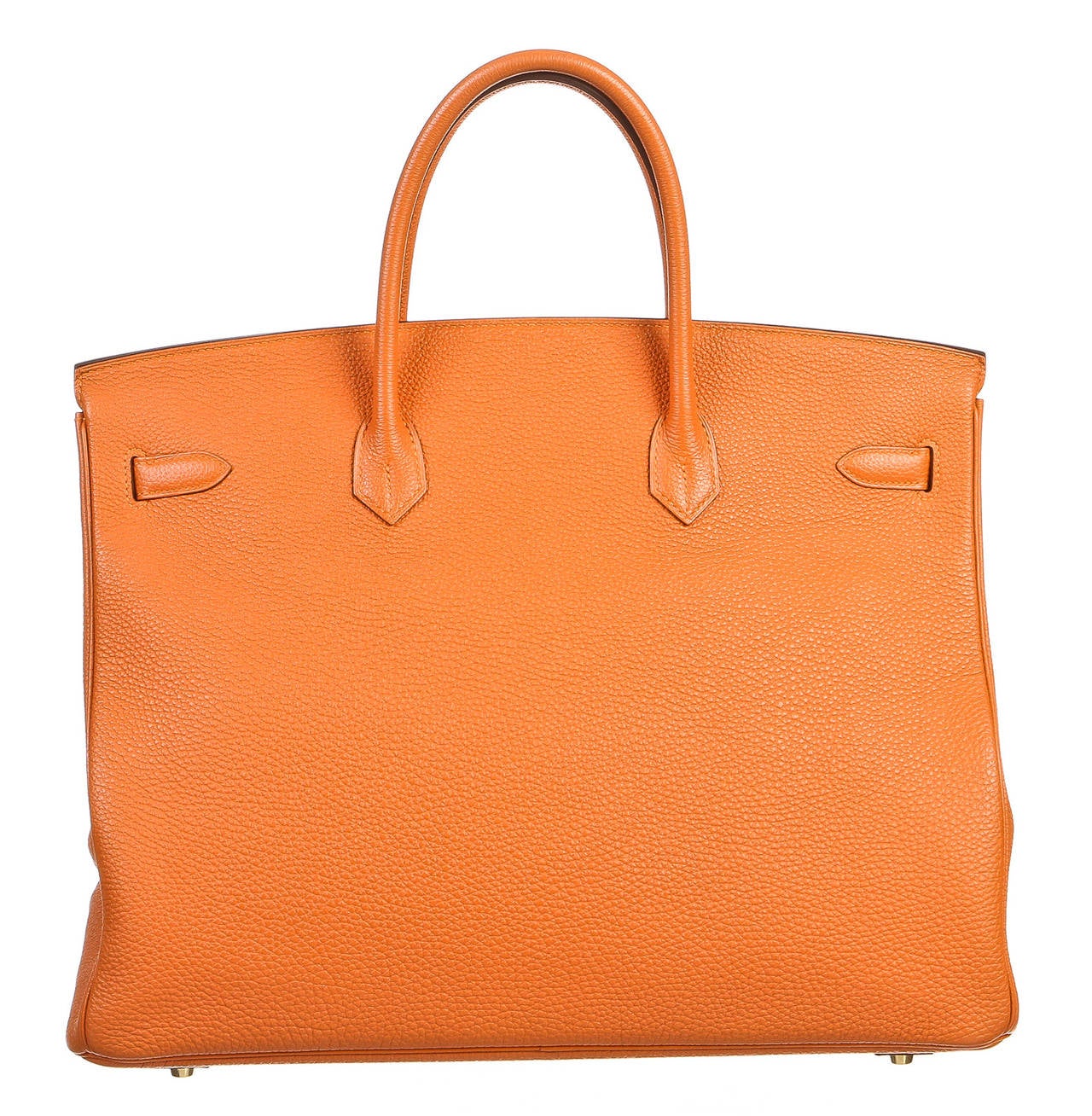 Hermes Orange Togo Leather 40cm Birkin Handbag GHW For Sale at 1stDibs