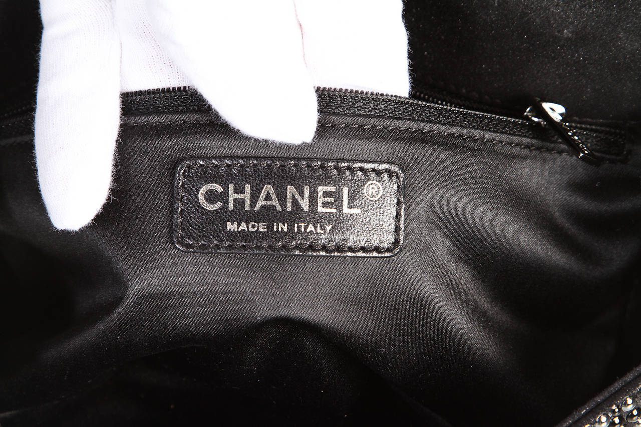 Chanel Black Pearl Beaded Flap Handbag 12A For Sale 3