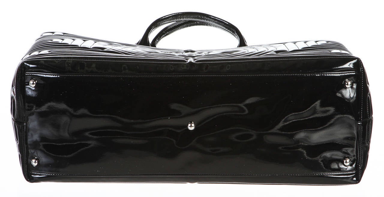 Chanel Black Vinyl Coco Ming Grand Shopping Tote Handbag 2