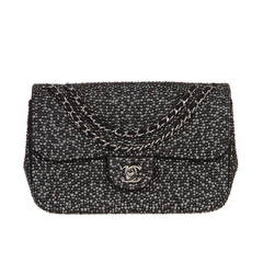 Chanel Black Pearl Beaded Flap Handbag 12A