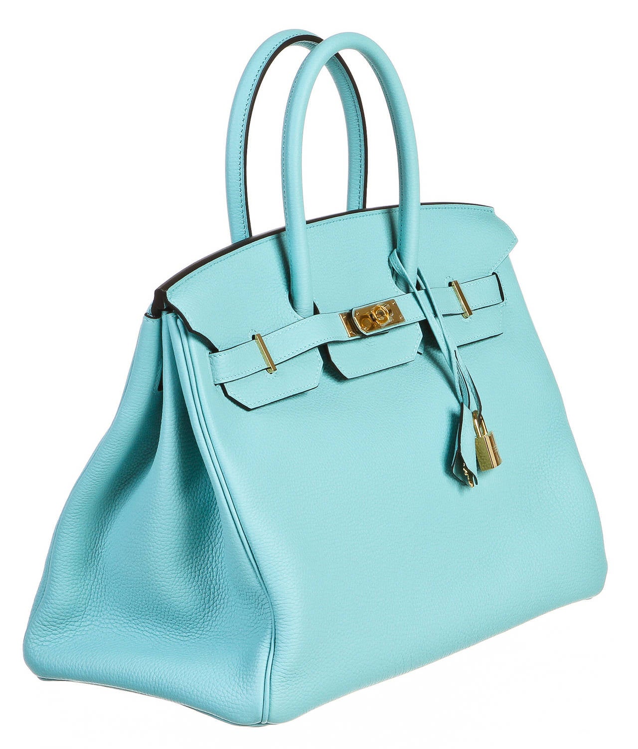 Hermes Blue Atoll 35cm Togo Leather Birkin Handbag GHW at 1stdibs