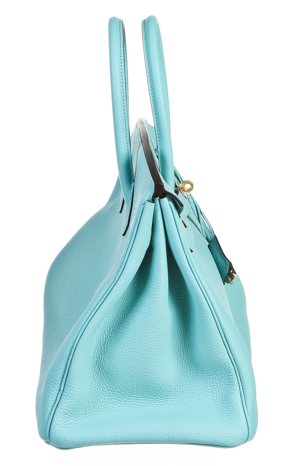 hermes handbags outlet - Hermes 35cm Birkin Blue Atoll Leather Bag Gold Hardware
