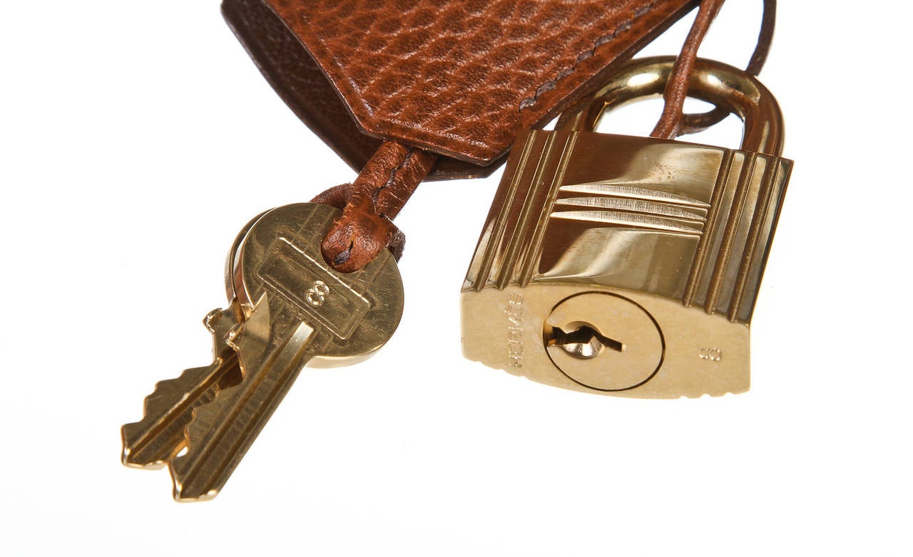 Hermes Brown Leather 45cm HAC Birkin Handbag In Good Condition In Corona Del Mar, CA