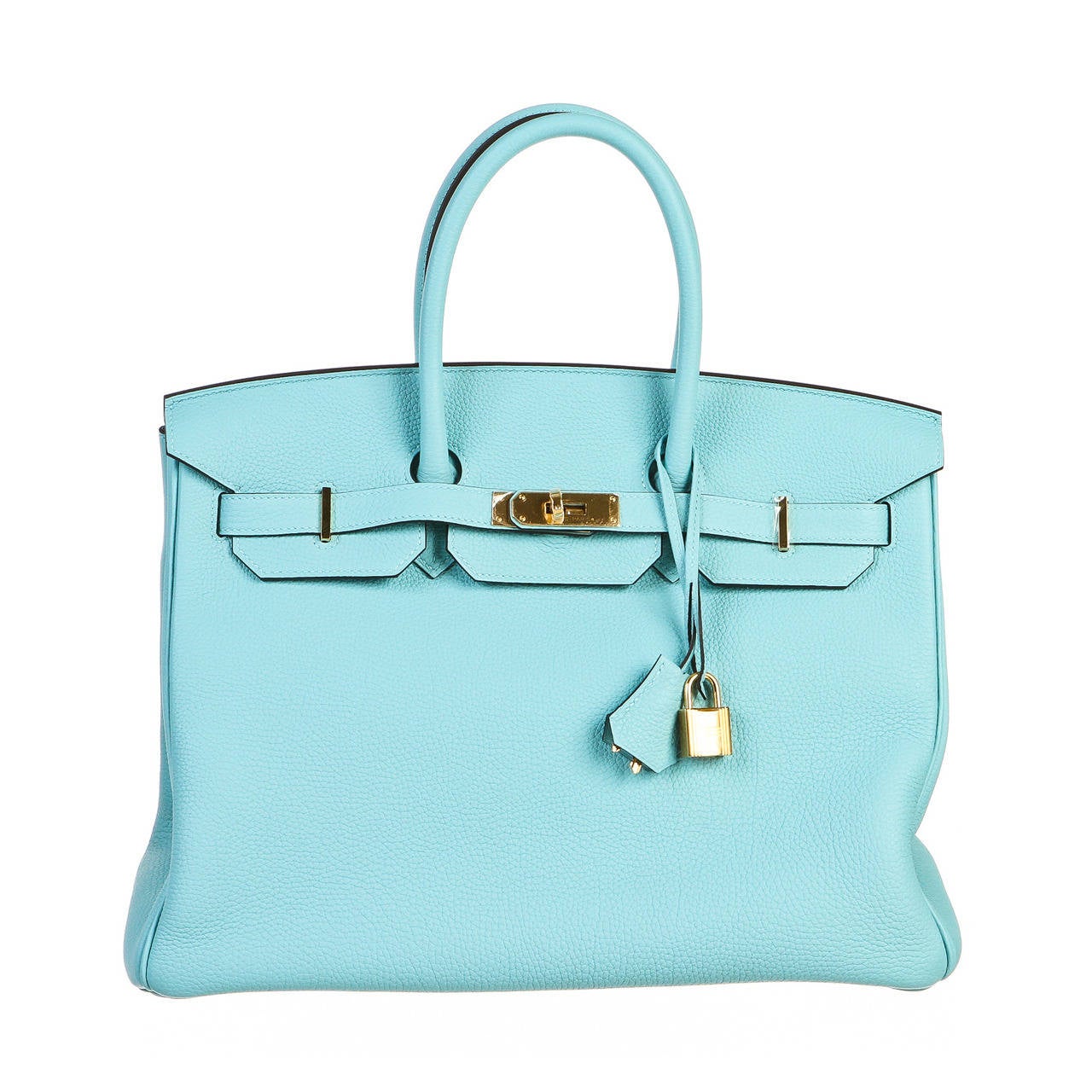 Hermes Blue Atoll 35cm Togo Leather Birkin Handbag GHW at 1stdibs