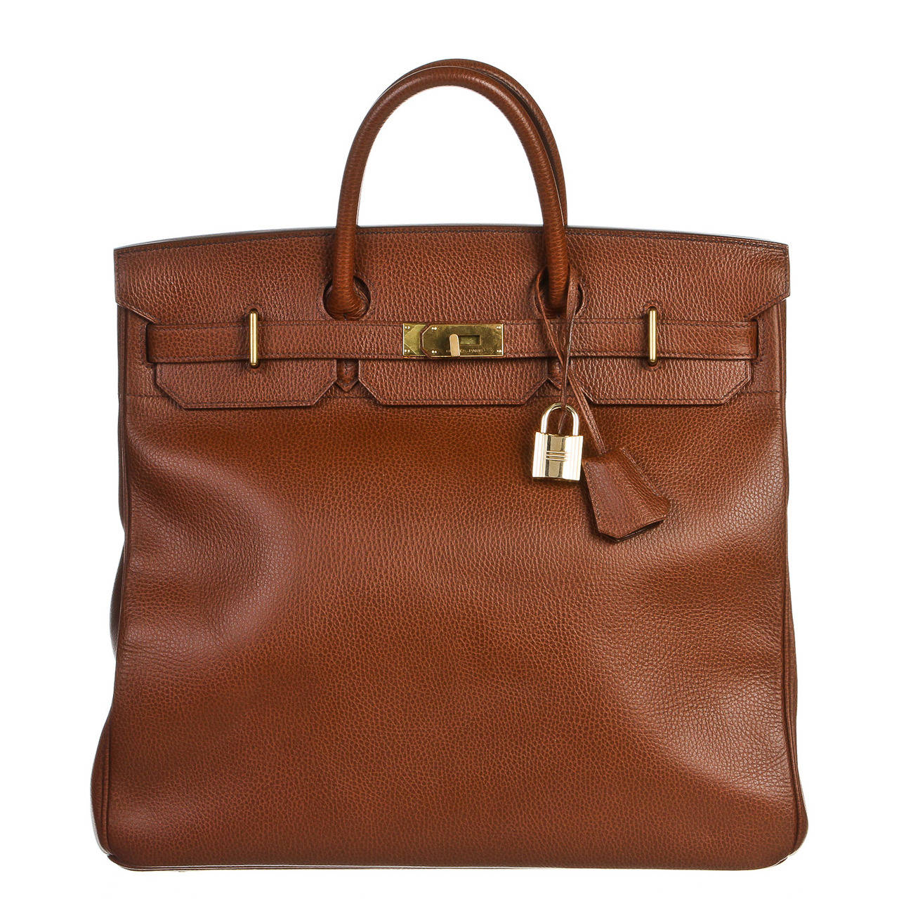 Hermes Tan leather HAC Birkin bag, size 45, c. 1998 at 1stDibs