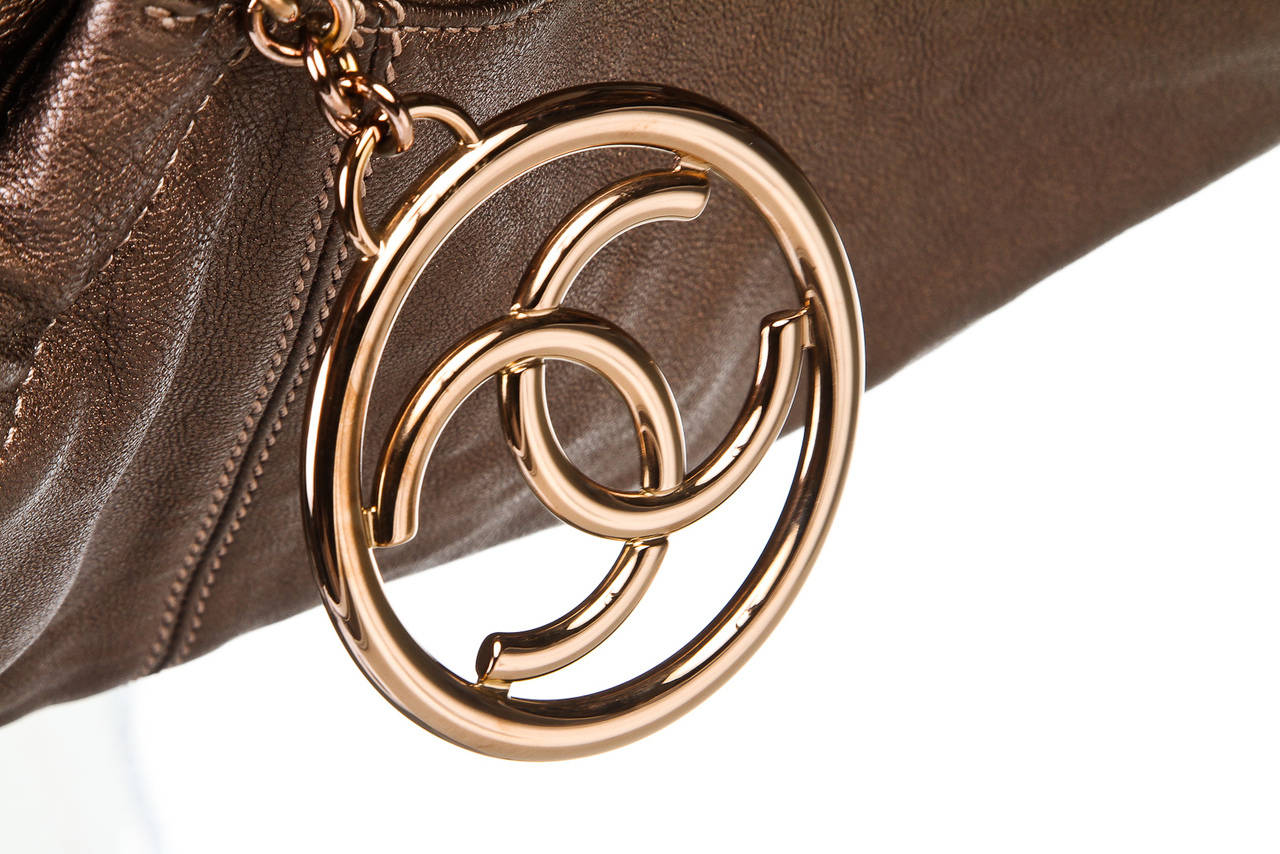 Chanel Bronze Quilted Calfskin Baby Coco Cabas Handbag In Excellent Condition In Corona Del Mar, CA