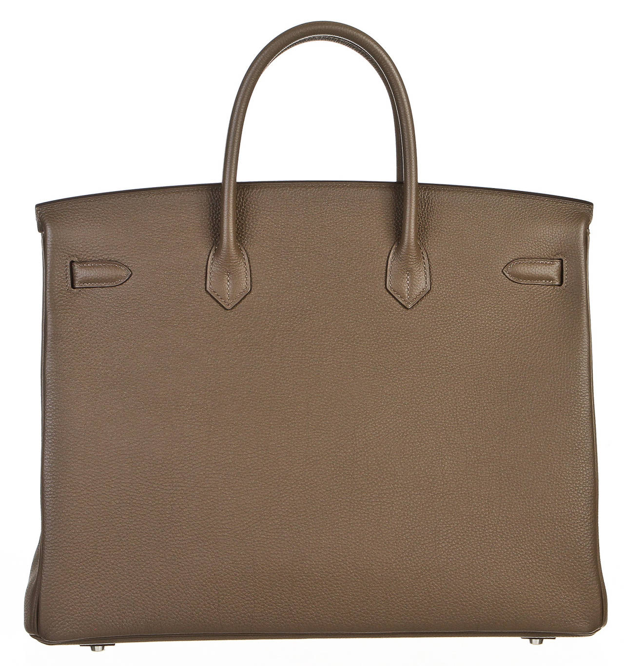 Hermes Taupe 40cm Togo Leather Birkin Handbag SHW For Sale 1