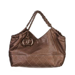 Chanel Bronze Quilted Calfskin Baby Coco Cabas Handbag