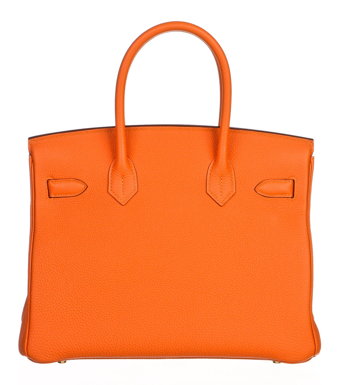 Hermes Orange Togo Leather 30cm Birkin Handbag 3