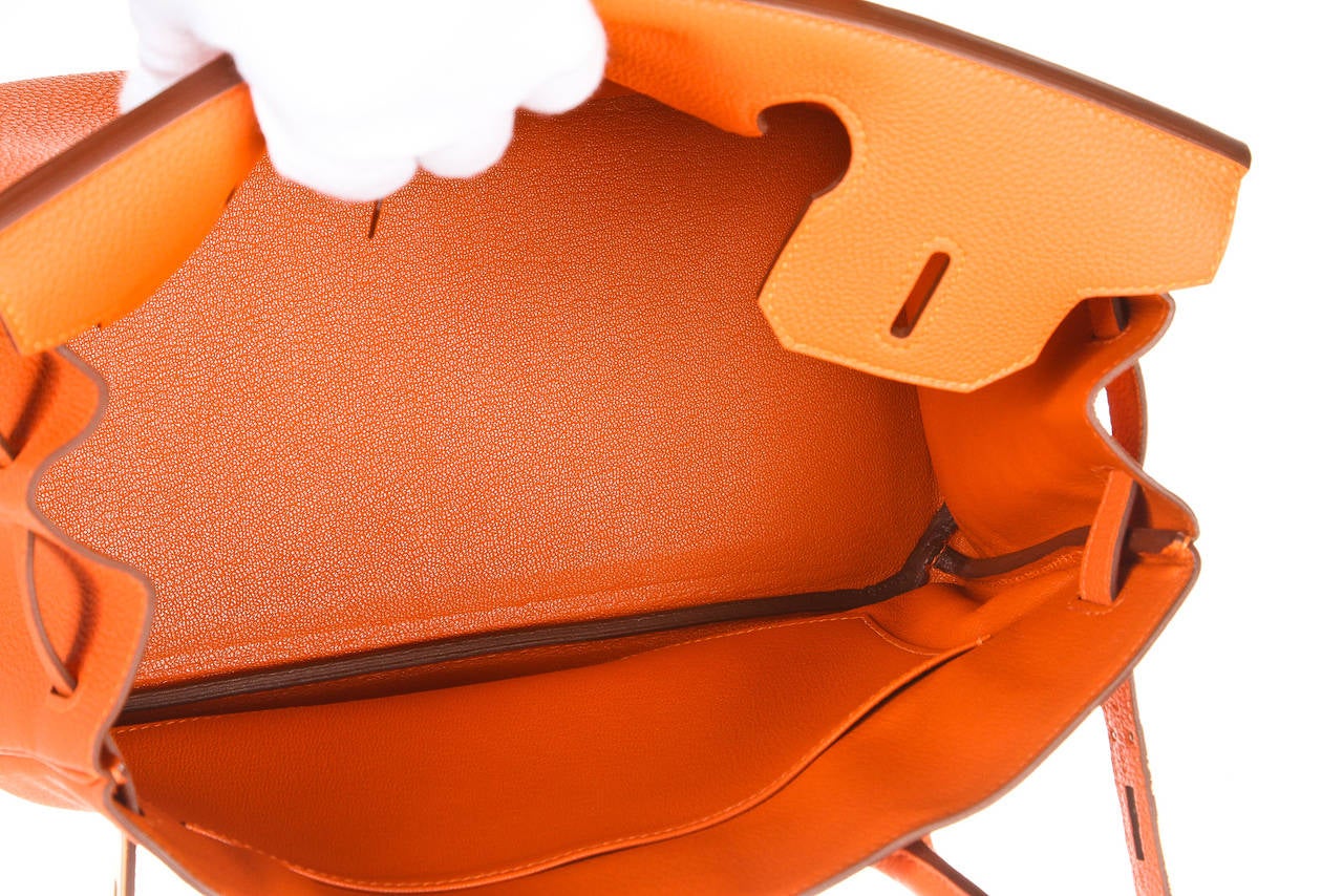 Women's Hermes Orange Togo Leather 30cm Birkin Handbag