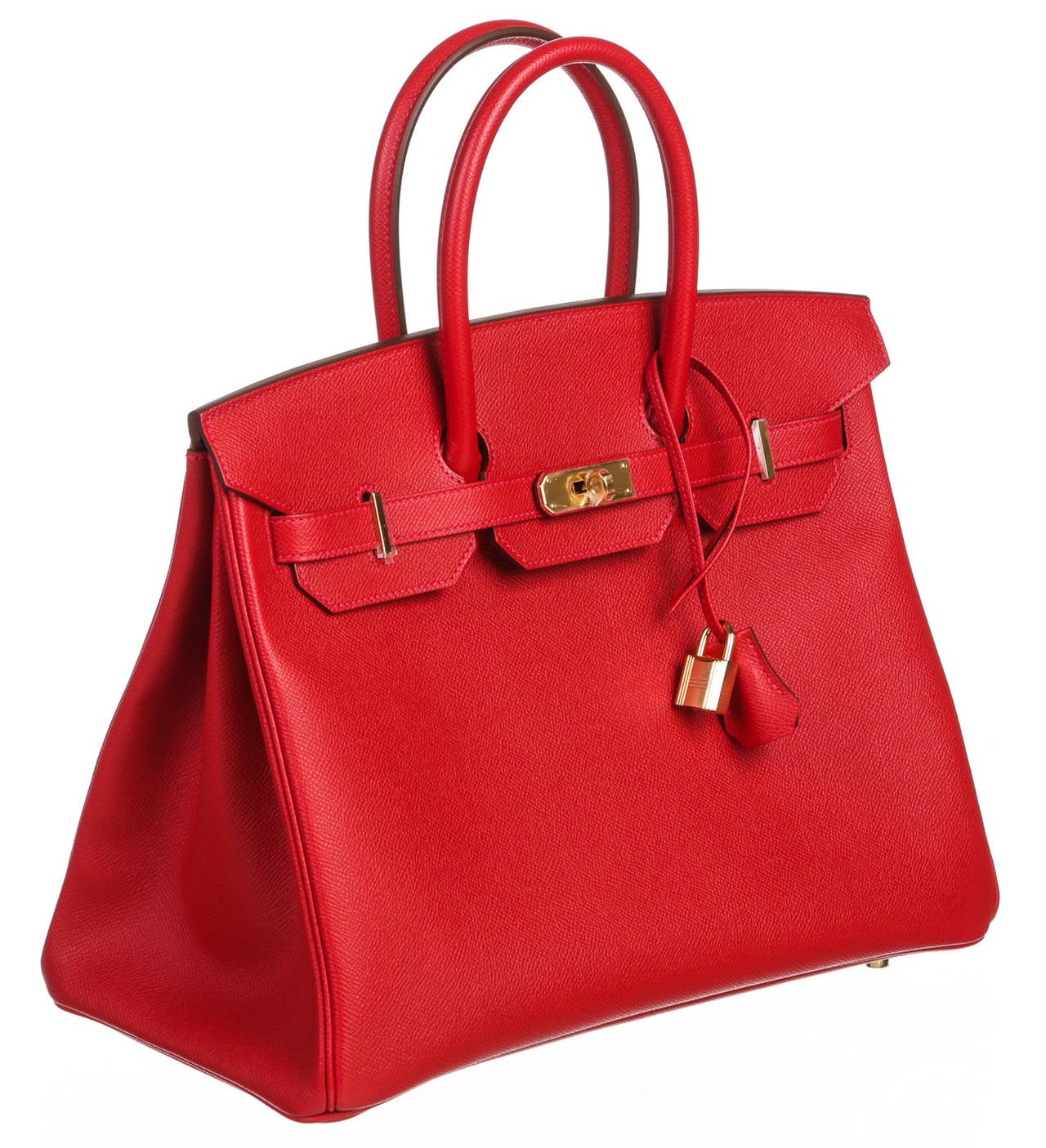 Hermes Red Epsom Leather 35cm Birkin Handbag GHW In New Condition In Corona Del Mar, CA