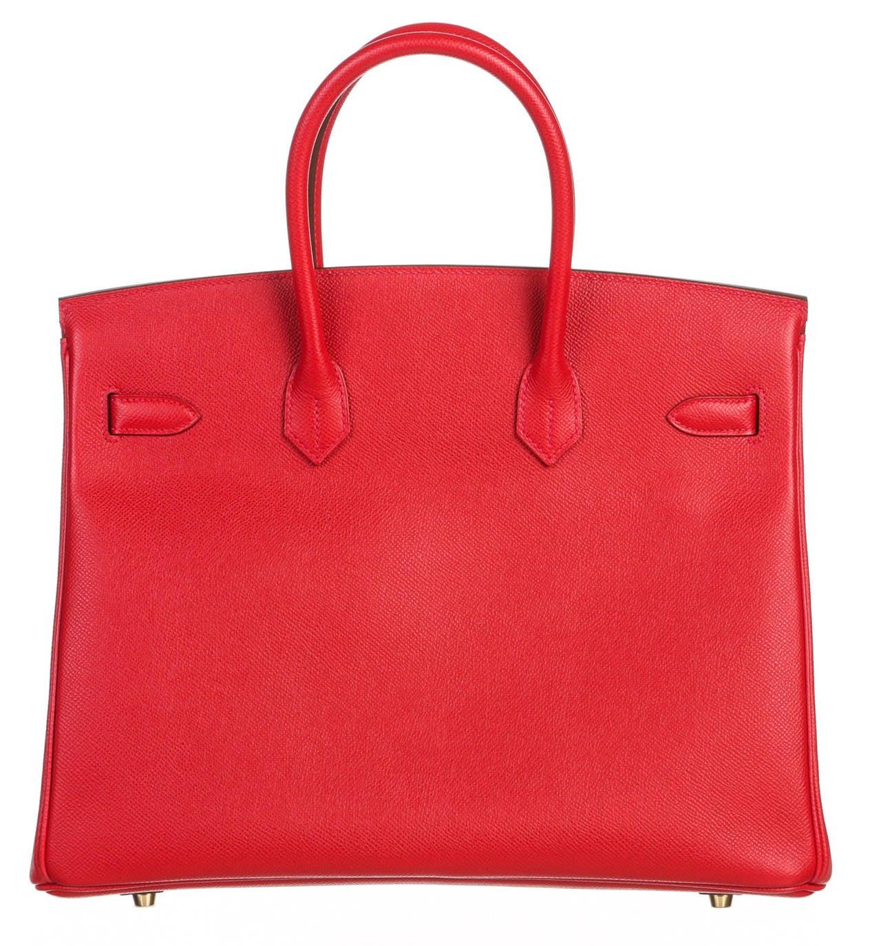 Hermes Red Epsom Leather 35cm Birkin Handbag GHW 1