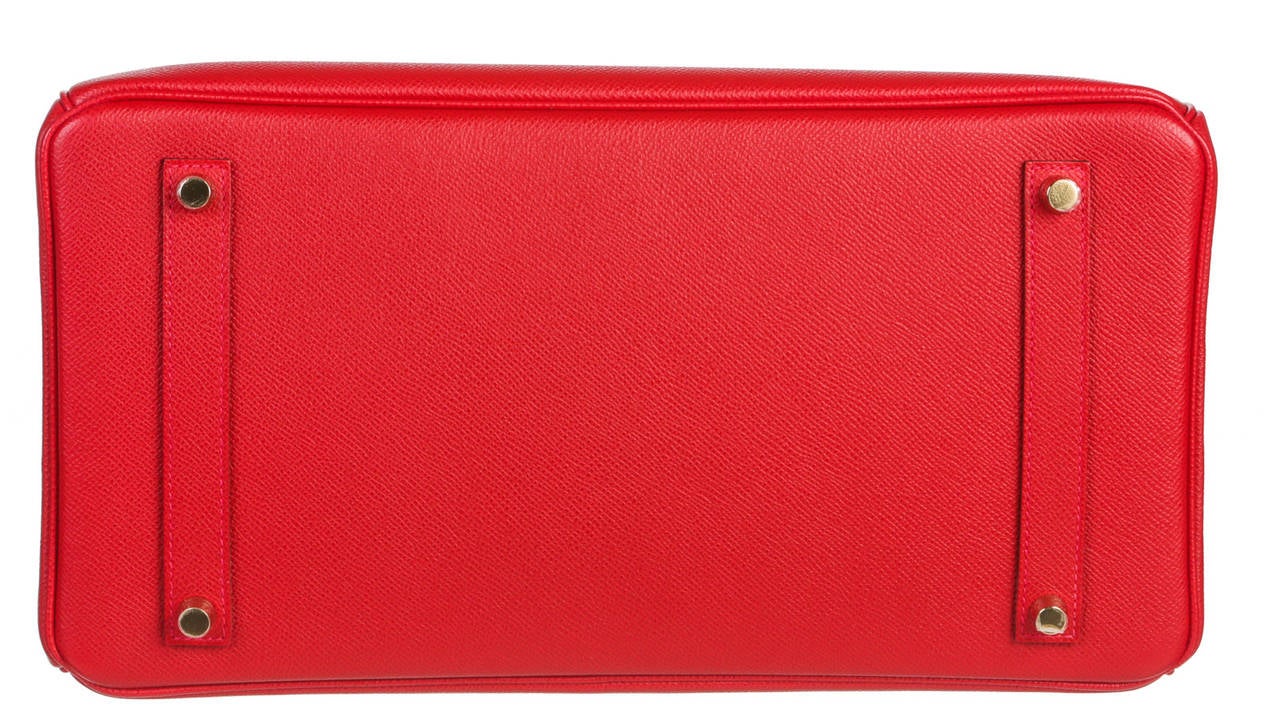 Women's Hermes Red Epsom Leather 35cm Birkin Handbag GHW