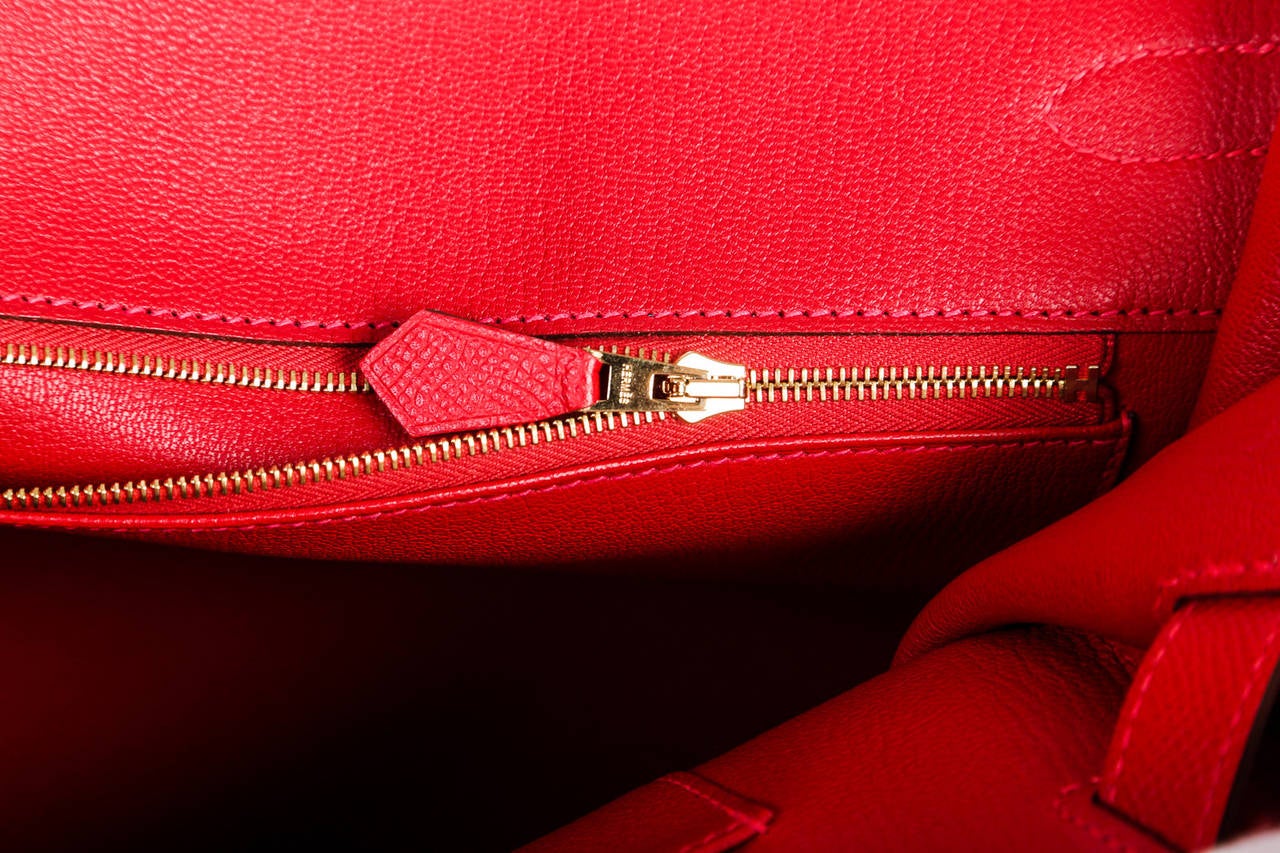 Hermes Red Epsom Leather 35cm Birkin Handbag GHW 6