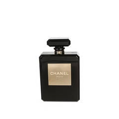 Chanel Black Plexiglass Perfume Bottle 14C LTD Clutch Handbag