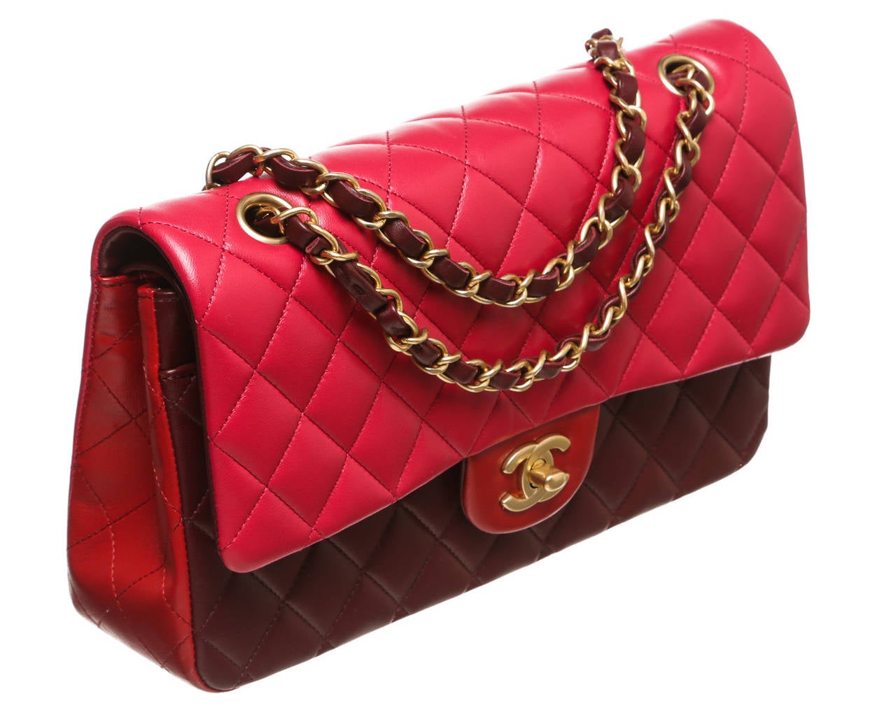 Chanel Pink Multicolor Quilted Lambskin Classic 2.55 Medium Flap Handbag 1