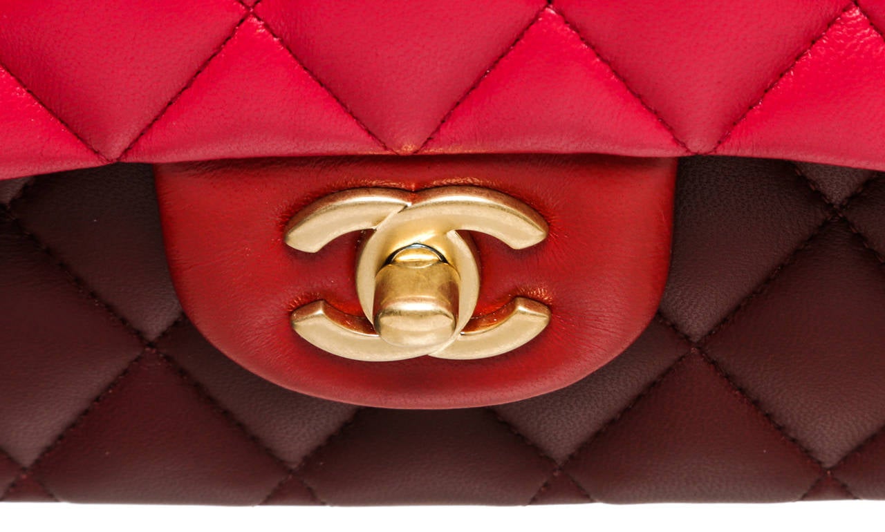Women's Chanel Pink Multicolor Quilted Lambskin Classic 2.55 Medium Flap Handbag