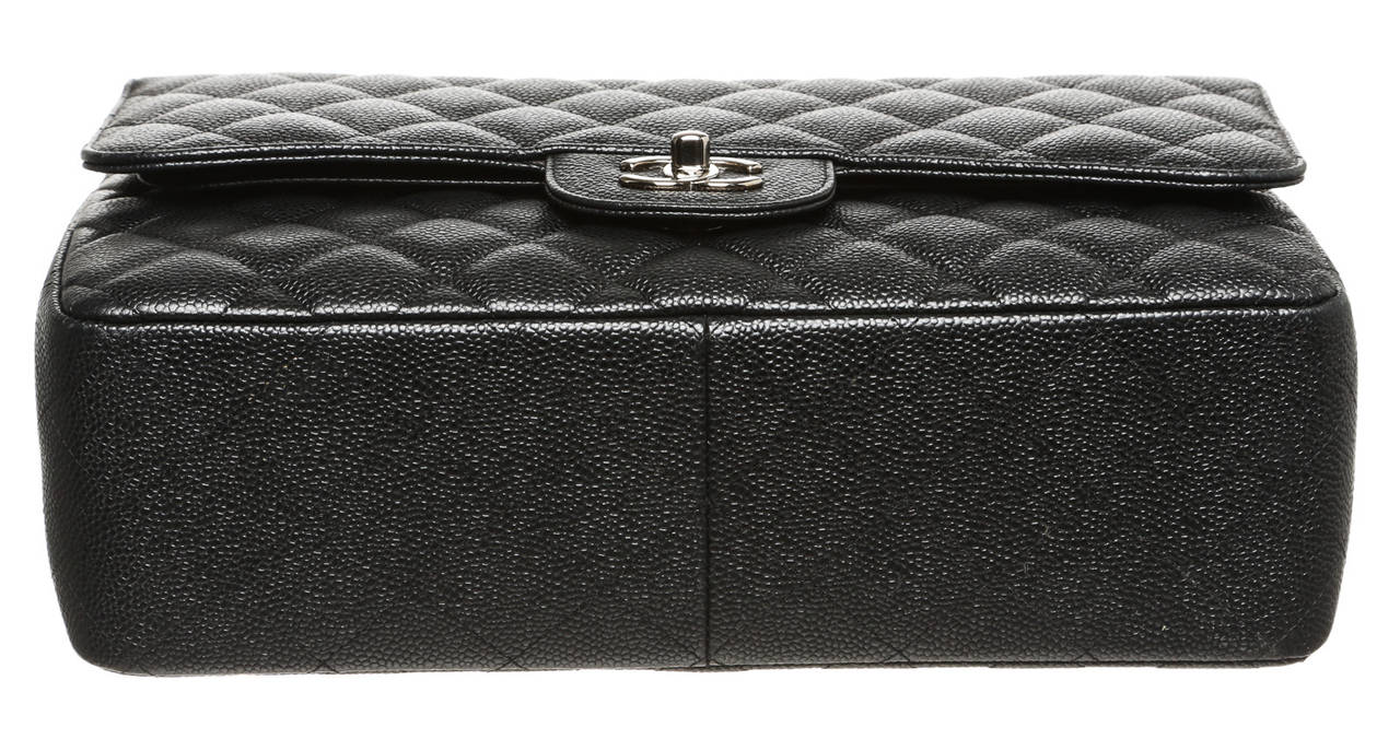 One of the most fabulous Chanel handbags has made its way into our store and it's about to make its way into your heart. This is an amazing Chanel black 2.55 jumbo handbag. This is quickly becoming an extremely popular and ever stylish handbag from