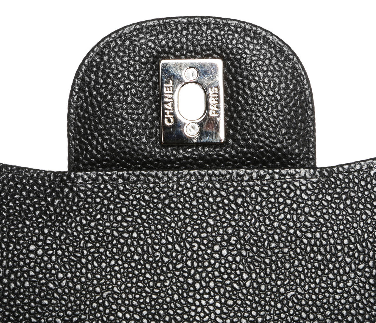 Chanel Black Caviar Double Flap Jumbo Classic 2.55 Handbag SHW 2