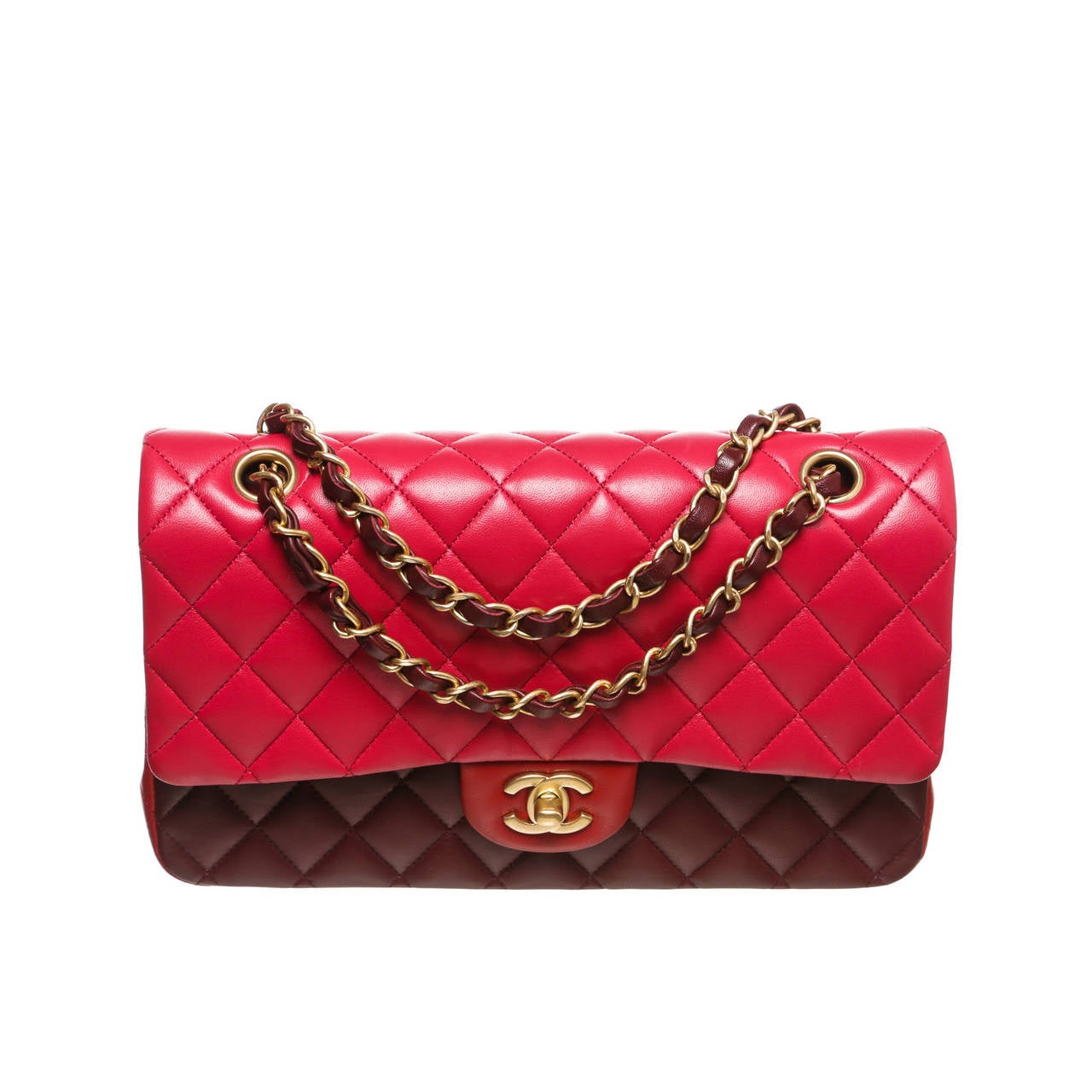 Chanel Pink Multicolor Quilted Lambskin Classic 2.55 Medium Flap Handbag