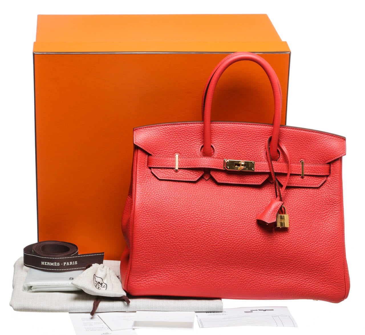 Hermes Rouge Pivoine (Pink) Togo Leather 35cm Birkin Handbag NEW ...