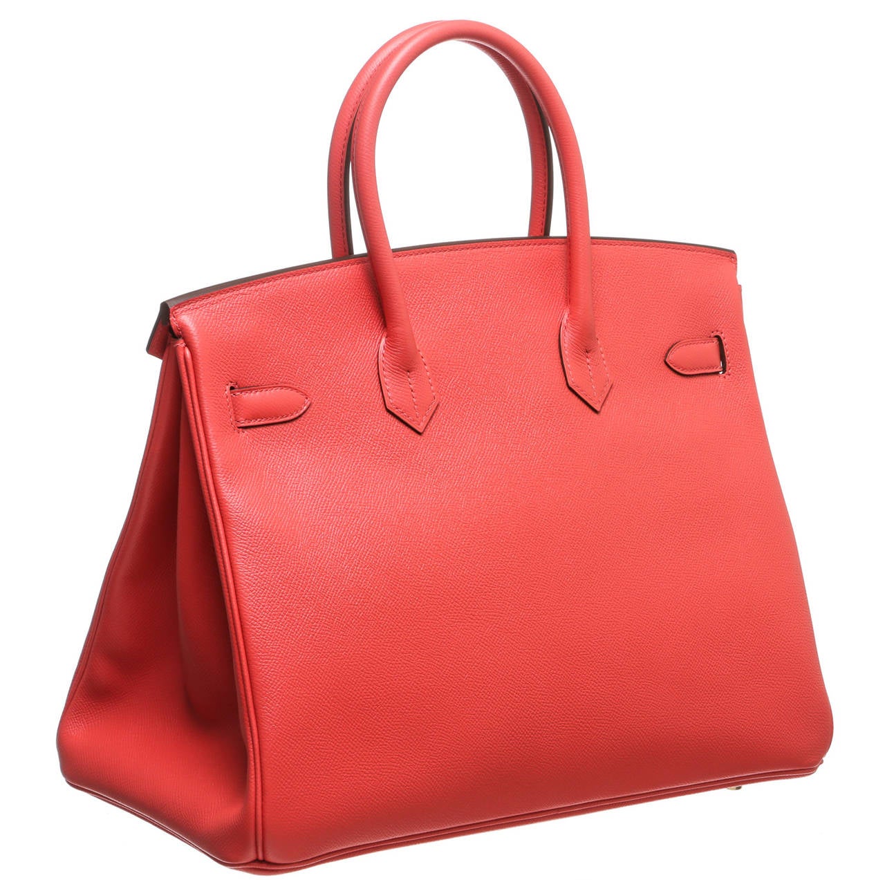 Hermes Rouge Pivoine (Pink) Epsom Leather 35cm Birkin Handbag GHW NEW For Sale 1