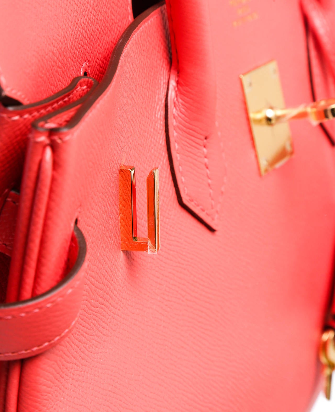 Hermes Rouge Pivoine (Pink) Epsom Leather 35cm Birkin Handbag GHW NEW For Sale 4