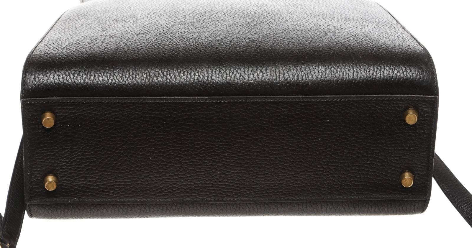 Hermes Black Togo Leather So Kelly Shoulder Handbag In Good Condition For Sale In Corona Del Mar, CA