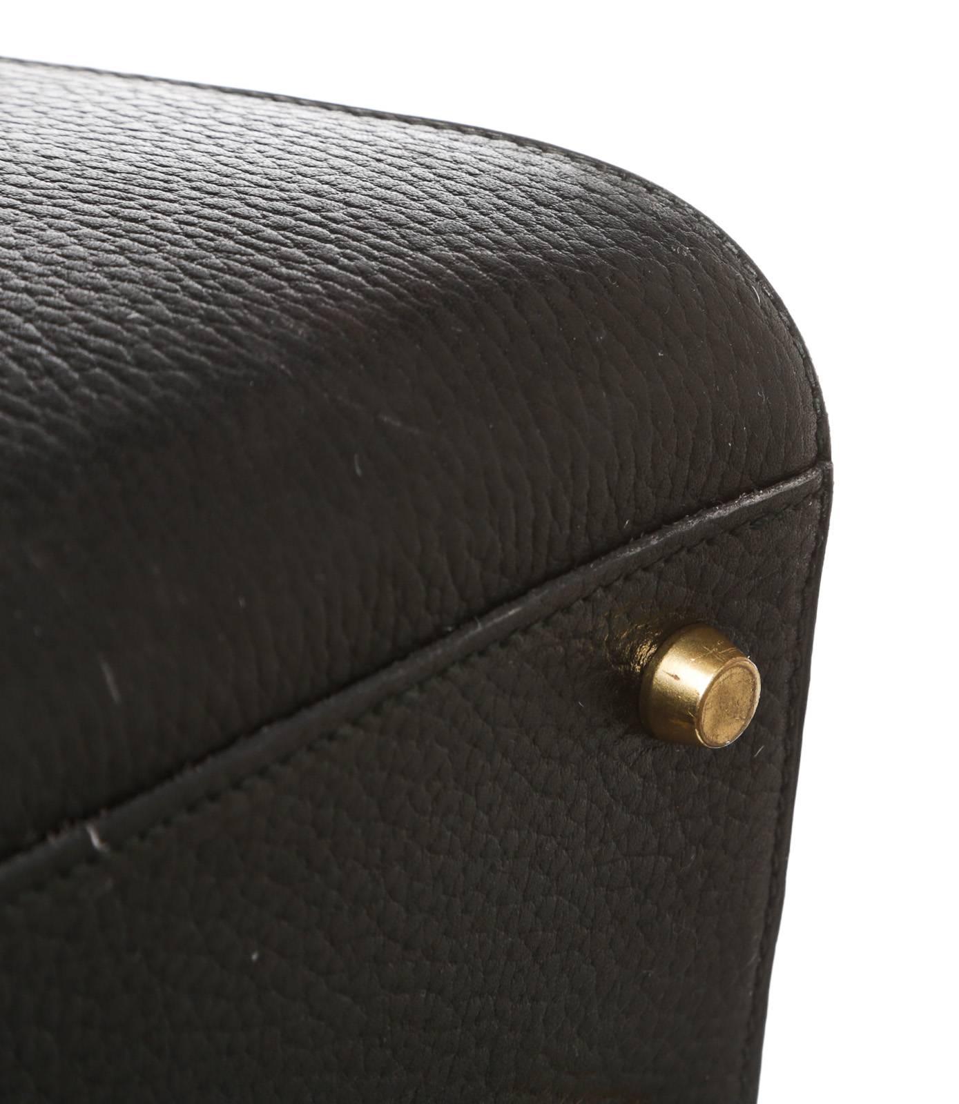 Hermes Black Togo Leather So Kelly Shoulder Handbag For Sale 1