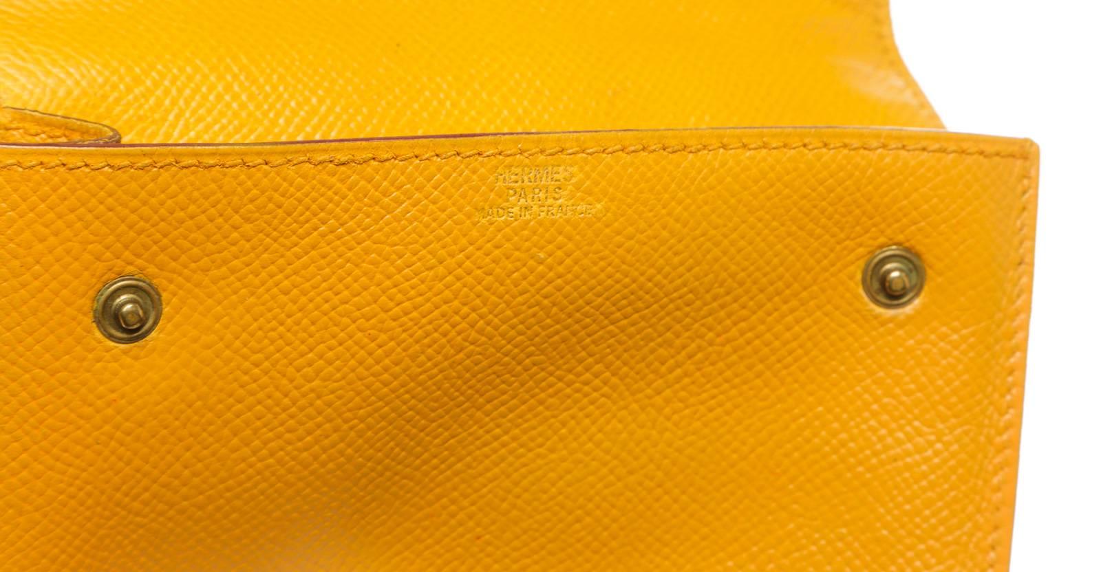 Orange Hermes Yellow Epsom Leather Flap Waist Bag