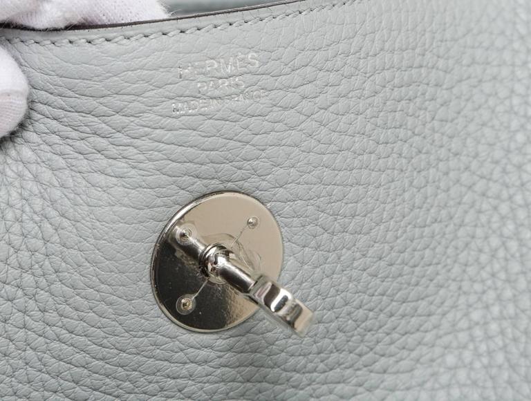 Hermes Lindy Gray Clemence Leather Handbag 30cm For Sale at 1stDibs