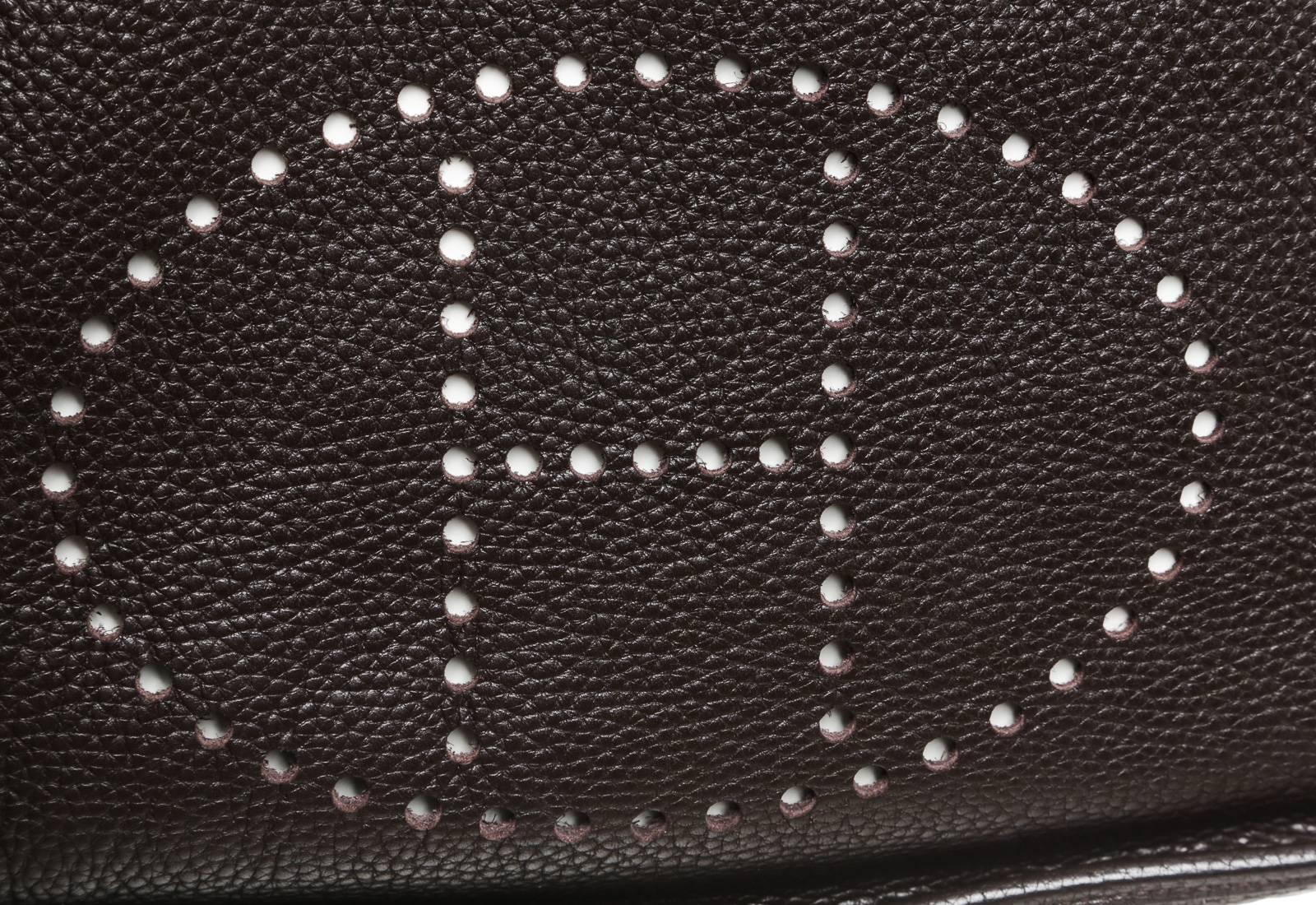 Hermes Cafe Leather Evelyne Shoulder Handbag 1