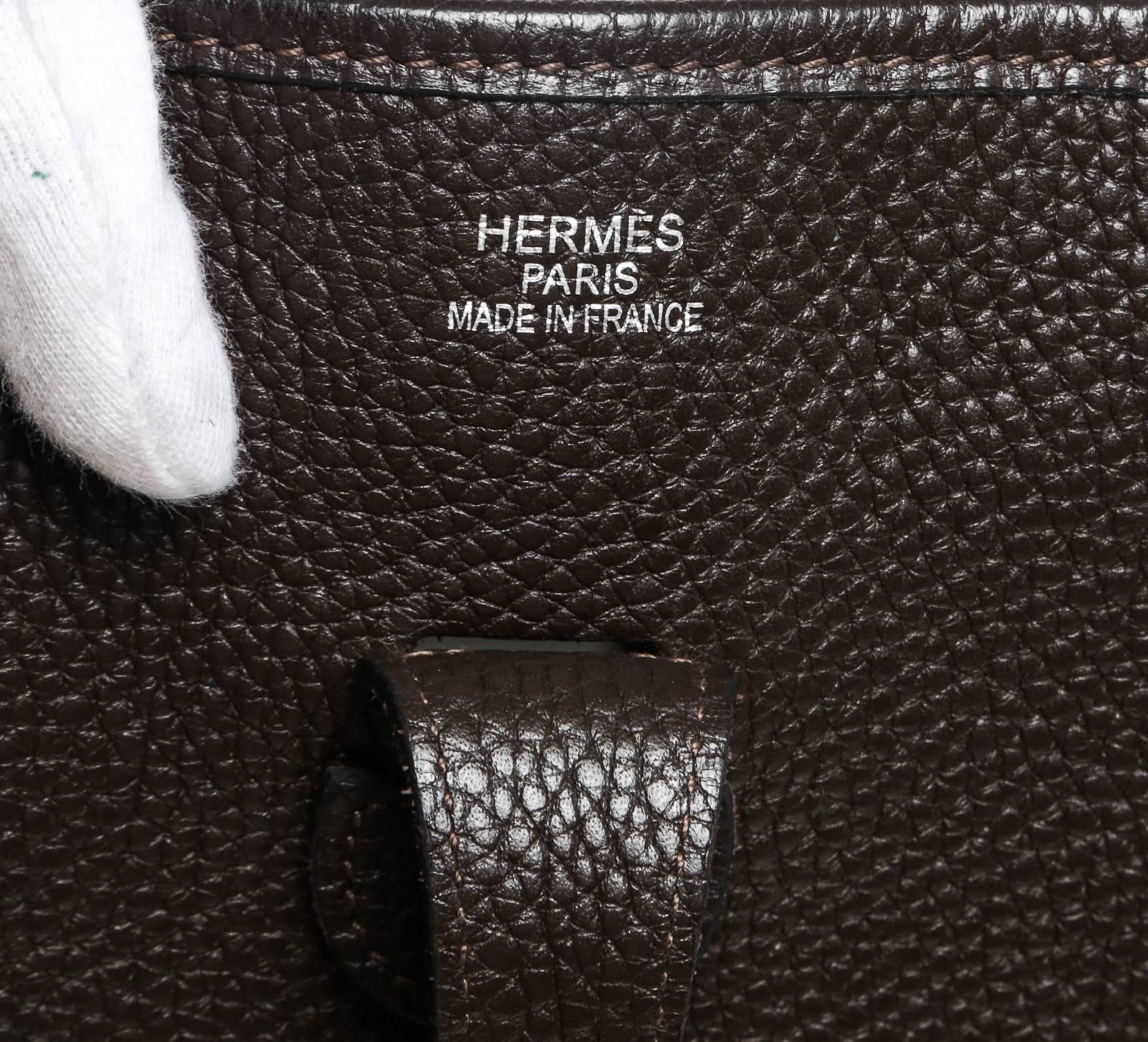 Hermes Cafe Leather Evelyne Shoulder Handbag 4