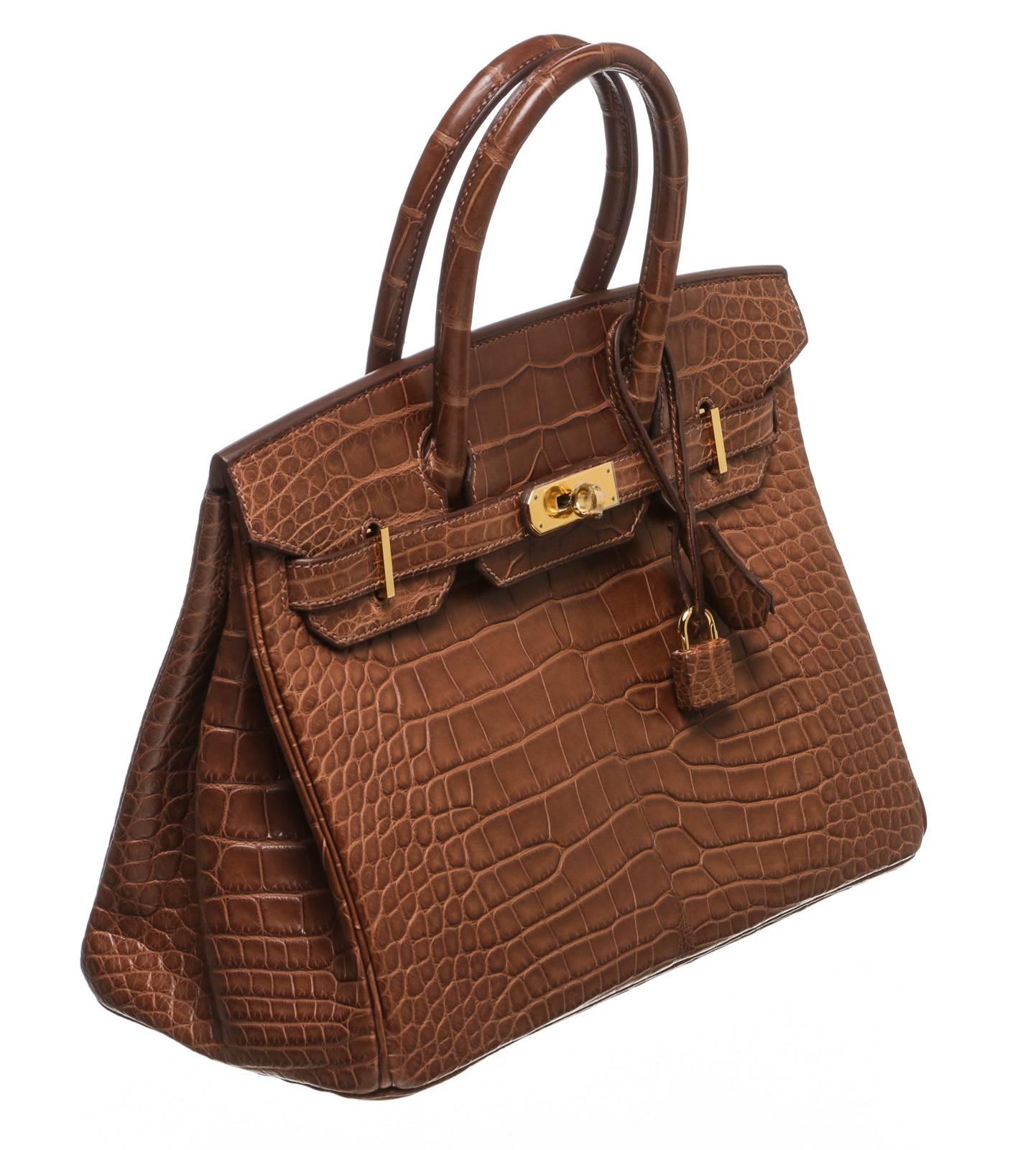 Hermes Fauve Alligator 30cm Birkin Handbag GHW 1