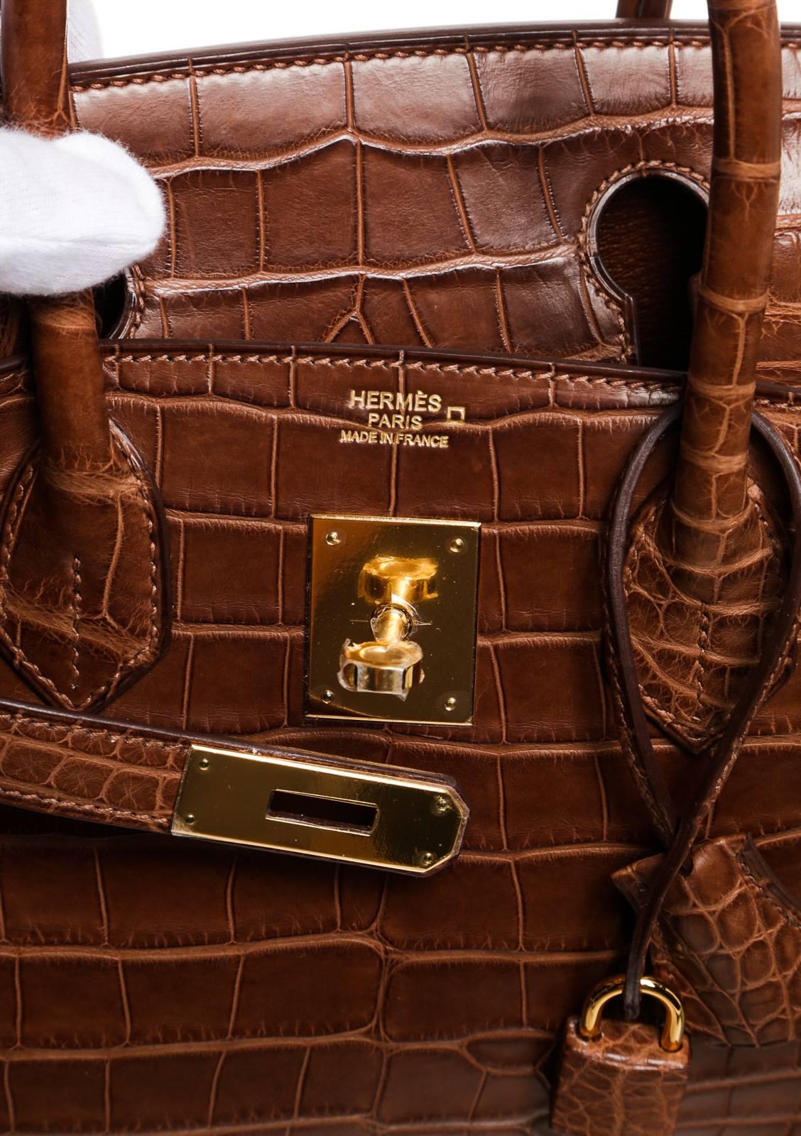 Hermes Fauve Alligator 30cm Birkin Handbag GHW 4