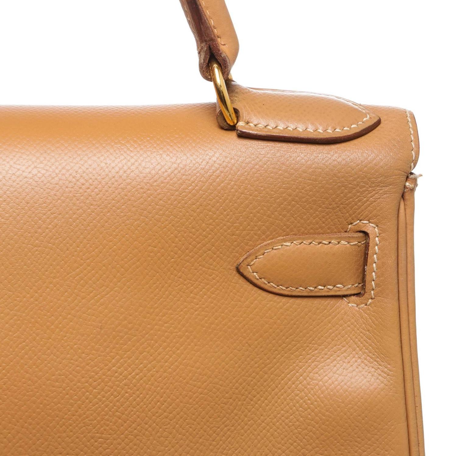 Hermes Gold Epsom Leather 28cm Kelly Handbag GHW at 1stdibs