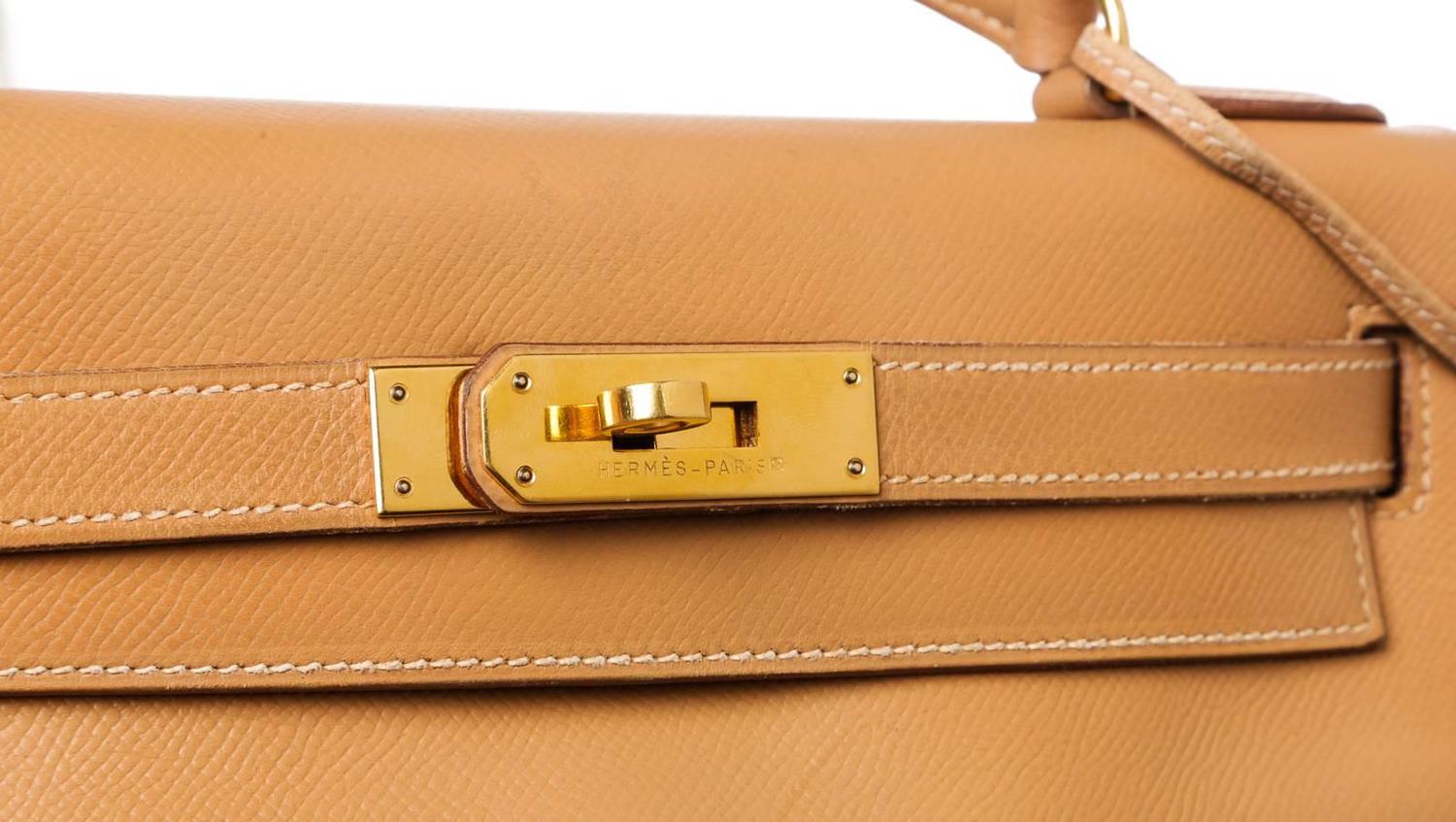 Hermes Gold Epsom Leather 28cm Kelly Handbag GHW at 1stdibs