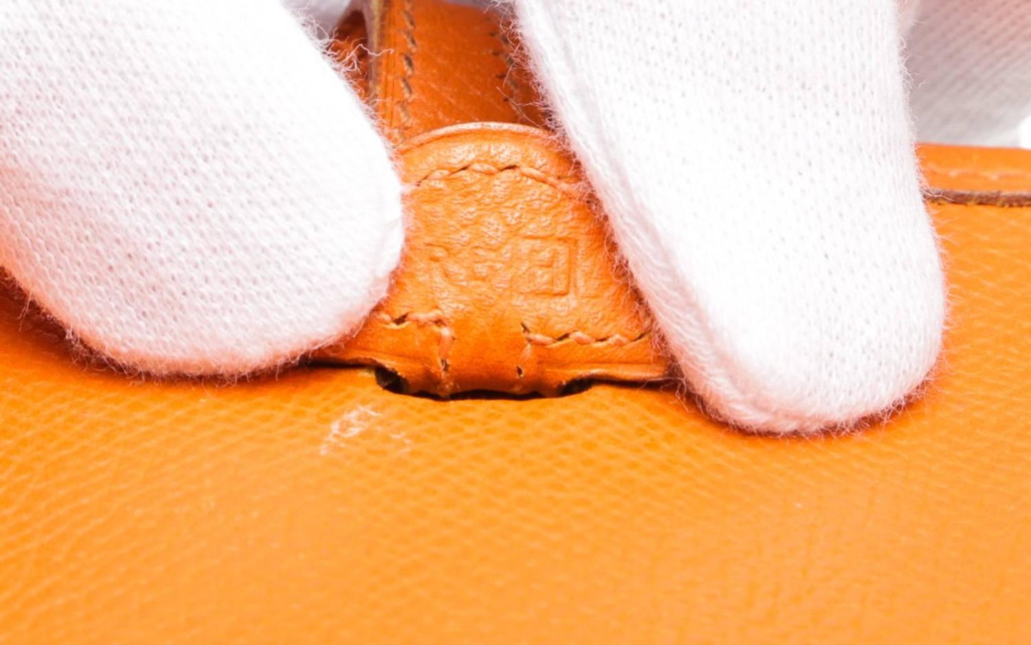 Hermes Orange Epsom Leather Evelyne TPM Handbag at 1stdibs  