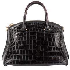 VBH Trevi 36cm Millenium Black Crocodile Top Handle Bag 3