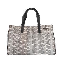 VBH Vault Matte Black/White Snakeskin Top Handle Tote