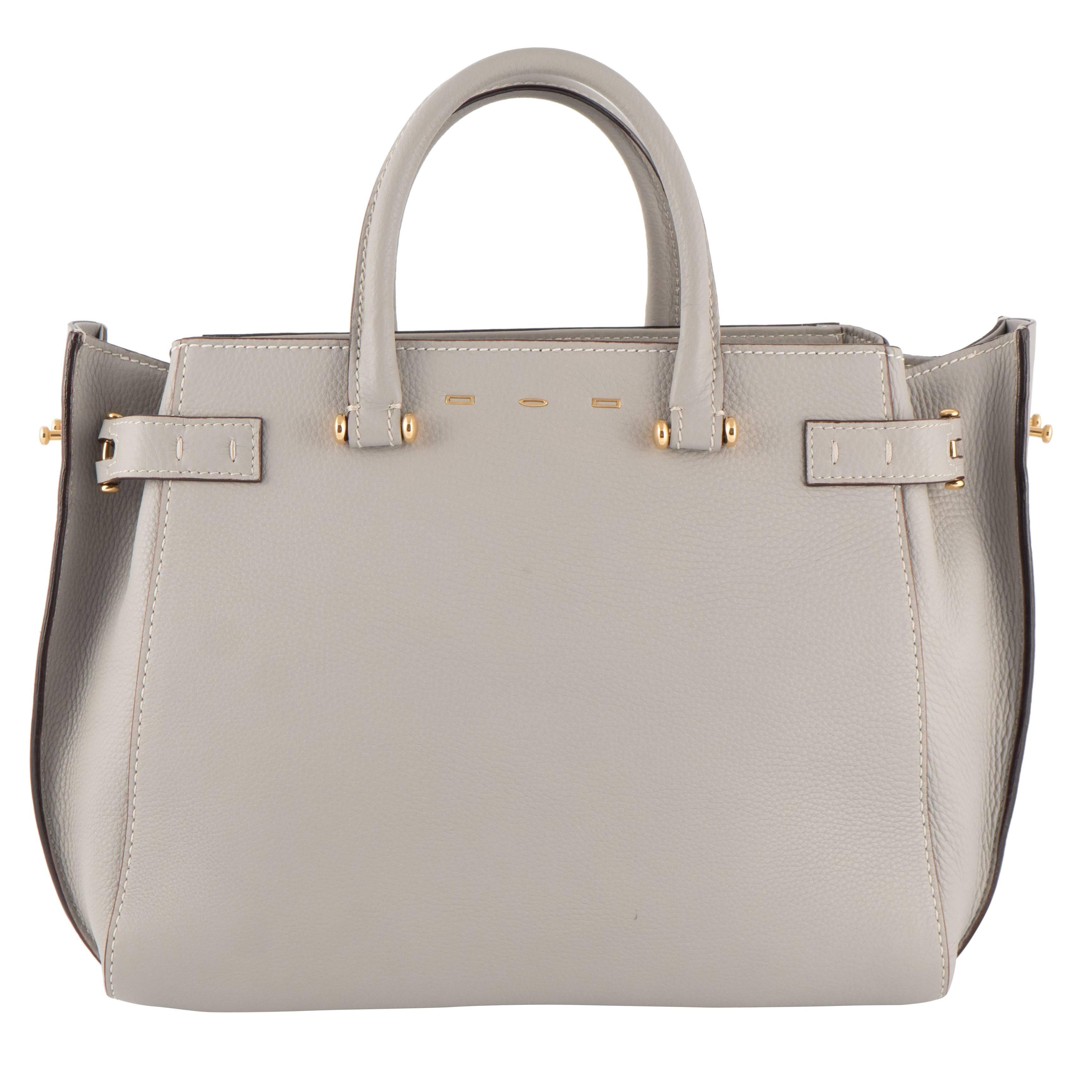 Gray VBH Boulevard 32 CM Pearl Vitello Calfskin Top Handle Tote For Sale