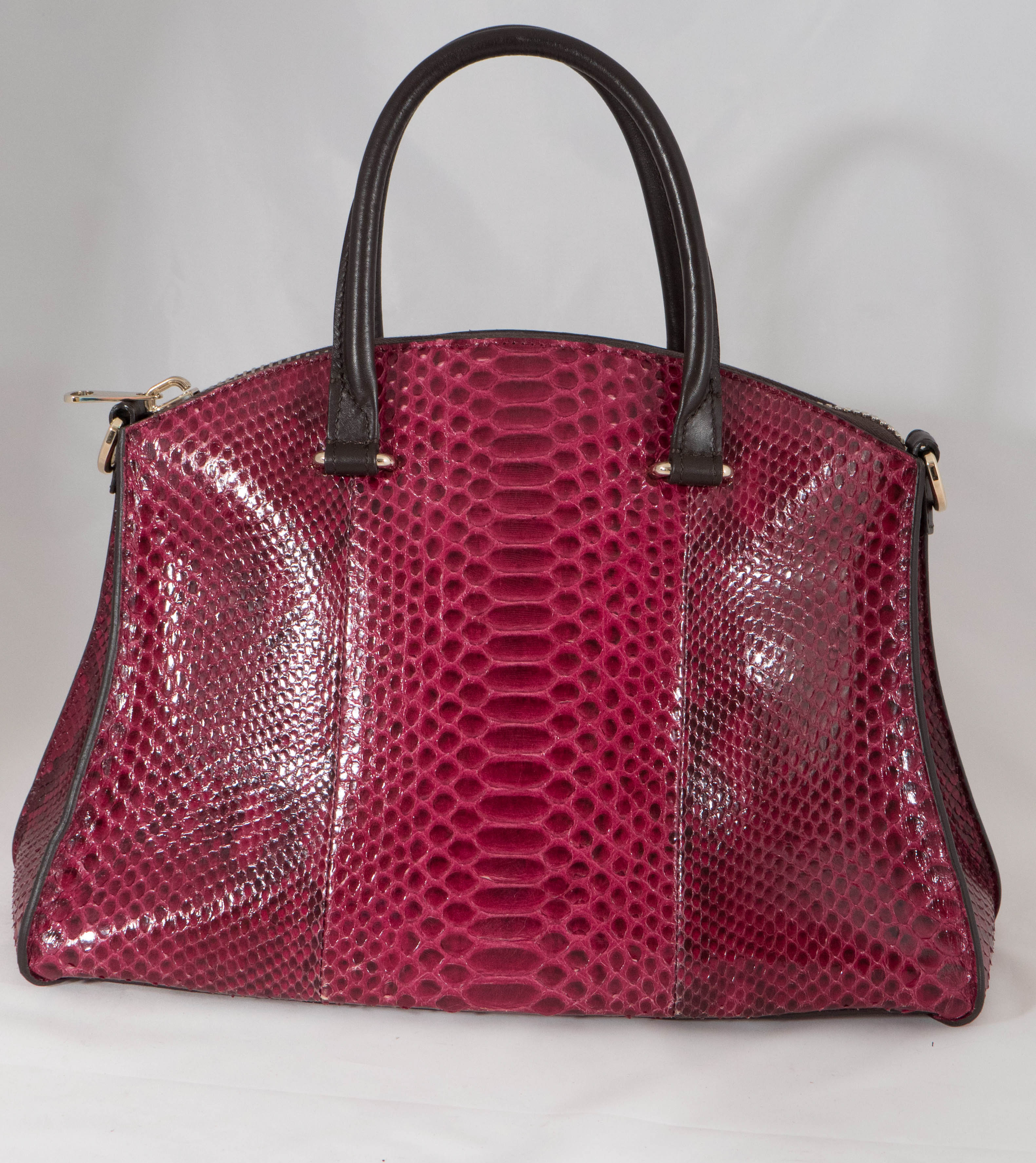 VBH Trevi Siny Wine Python Top Handle Tote For Sale 3