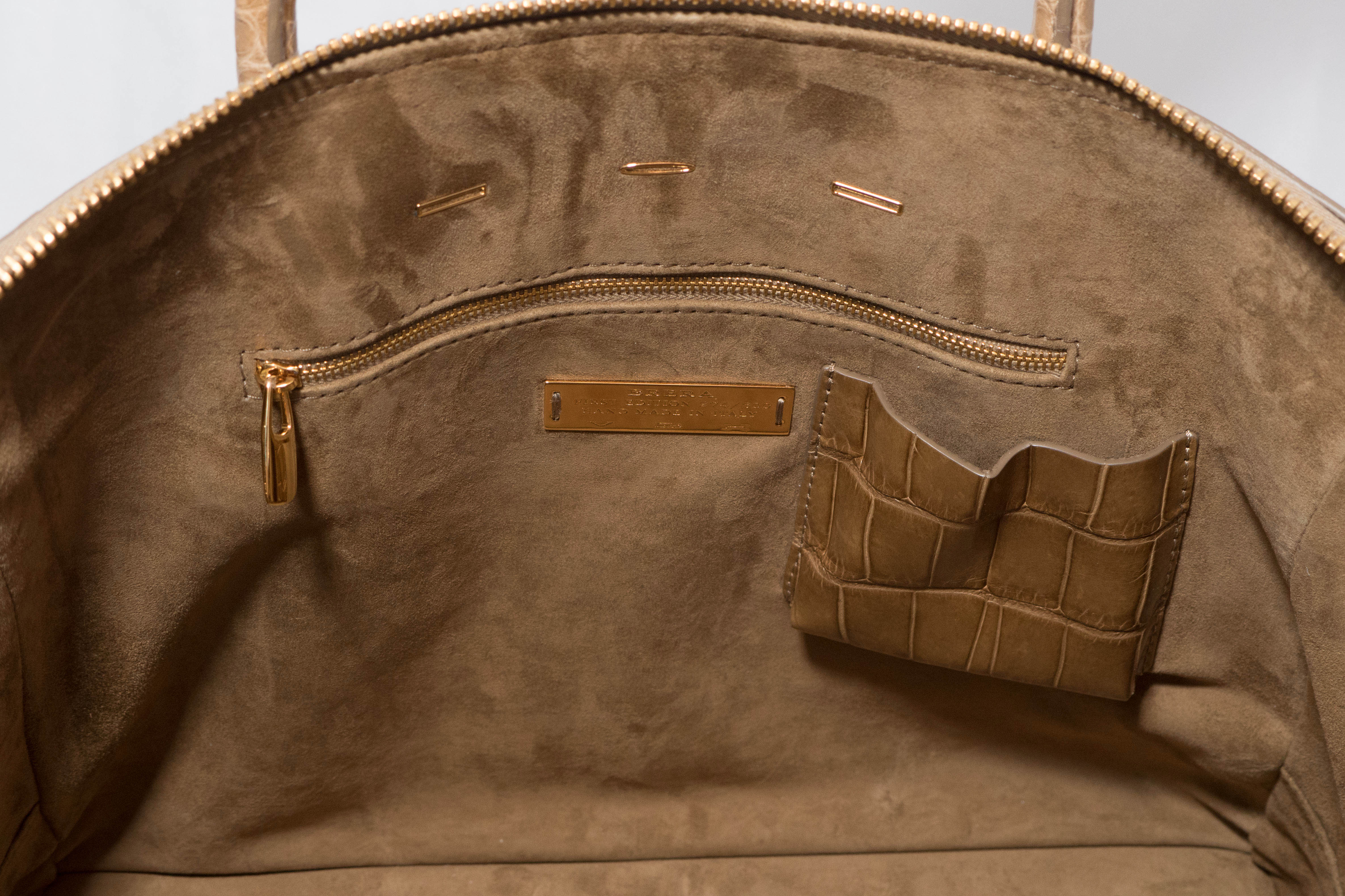 VBH Iconic Brera 40cm Shiny Hickory Alligator Top Handle Tote For Sale 3