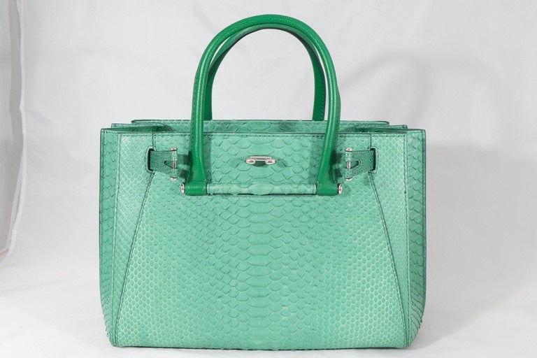 VBH Madison 32cm Jungle Python and Lizard Top Handle Tote For Sale 4