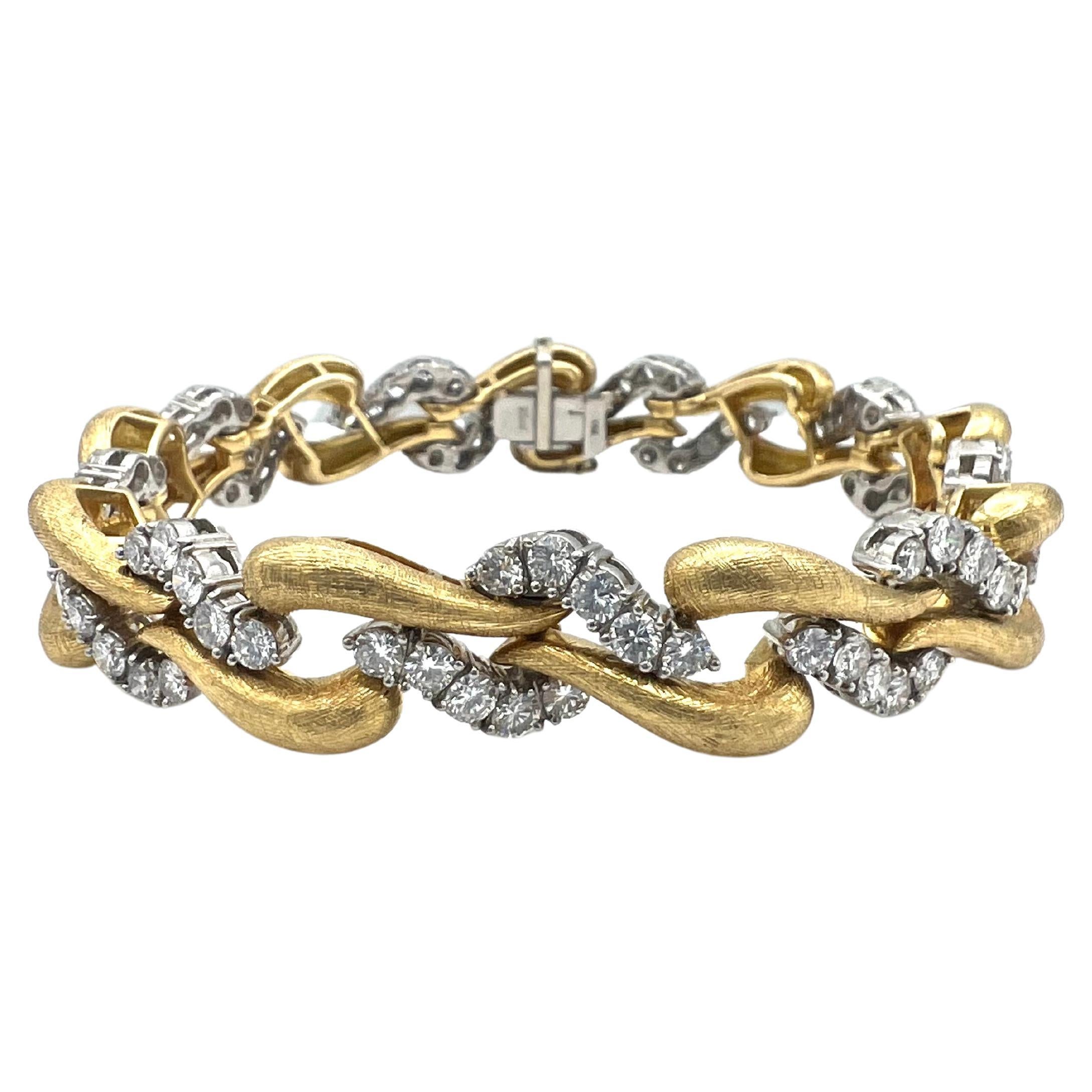 Vintage French Platinum, Yellow Gold & Diamond Bracelet