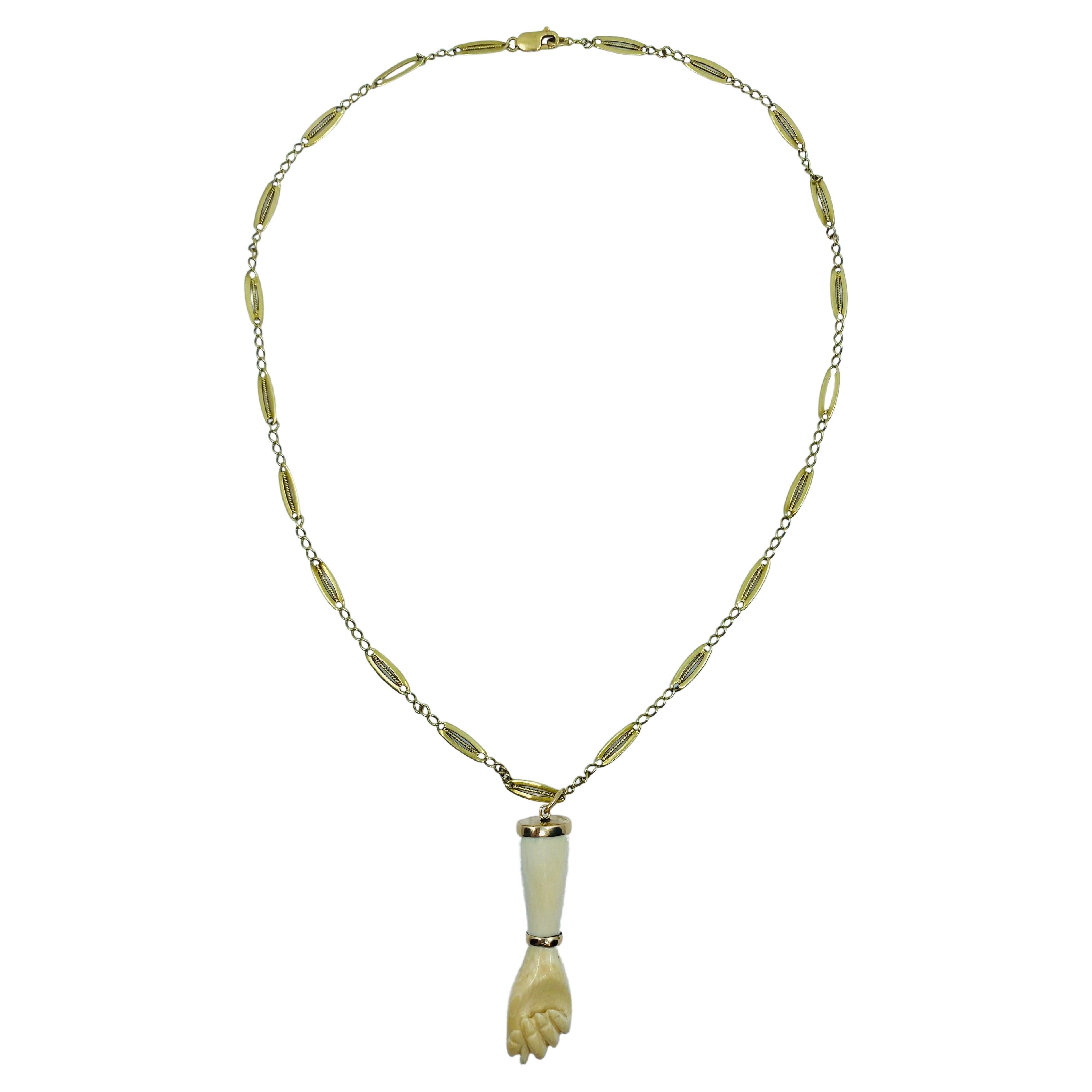 Vintage Figa Pendant Necklace