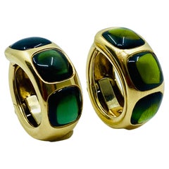 Vintage Pomellato Bisanzio Earrings Green Tourmaline