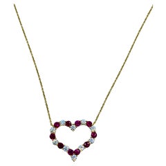 Tiffany & Co. Heart Pendant 18k Gold Diamond Ruby
